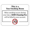 Hy-Ko No Smoking 250 Fee Hospitality Sign, Package Of 50