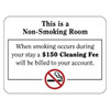 Hy-Ko No Smoking Cigarette Symbol 150 Fee Sign, Package Of 50