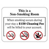 Hy-Ko No Smoking All Types 150 Fee Sign, Package Of 50