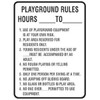 Playground Rules Sign, Reflective, 18 X 24