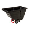 Rubbermaid Commercial Rotomolded Tilt Truck, Utility Duty, 1/2 cu yd, Black