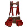 Bucket Boss Leather Hybrid Tool Belt With Suspenders - Red