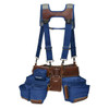 Bucket Boss Leather Hybrid Tool Belt With Suspenders - Blue