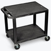 Luxor Two-Shelf Av Cart 24x18x26 Inch, Black Legs