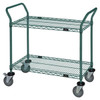 Quantum Storage Systems 2-Shelf Proform Green Epoxy Wire Utility Cart 24w X 48l X 37-1/2h Inch