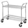 Quantum Storage Systems 2-Shelf Chrome Wire Utility Cart 24w X 42l X 37-1/2h Inch