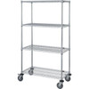Quantum Storage Systems 4-Wire Shelf Mobile Cart 18w X 36l X 69h Inch - Chrome