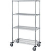 Quantum Storage Systems 4-Wire Shelf Mobile Cart 18w X 48l X 80h Inch - Chrome