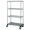 Quantum Storage Systems 3-Wire/1 Solid Shelf Mobile Cart 18w X 60l X 69h Inch - Chrome
