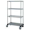 Quantum Storage Systems 3-Wire/1 Solid Shelf Mobile Cart 24w X 36l X 80h Inch - Chrome
