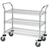 Quantum Storage Systems Wire Mobile Utility Cart Chrome 24wx48lx37-1/2h Inch