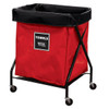 Royal Basket Trucks 6 Bushel X-Frame Cart & Red Vinyl Bag Labeled Towels