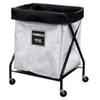 Royal Basket Trucks 6 Bushel X-Frame Cart & White Vinyl Bag Labeled Towels