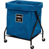 Royal Basket Trucks 8 Bushel X-Frame Cart & Blue Vinyl Bag Labeled Towels