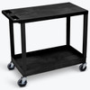 Luxor 18" X 35" 1-Tub / 1-Flat Shelf Utility Cart In Black