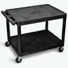 Luxor 24" X 32" 2-Flat Shelf A/V Cart In Black