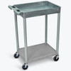 Luxor 18" X 24" 1-Tub / 1-Flat Shelf Utility Cart In Gray