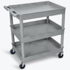 Luxor 24" X 32" 3-Tub Shelf Utility Cart In Gray