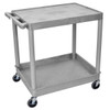 Luxor 24" X 32" 1-Tub / 1-Flat Shelf Utility Cart In Gray