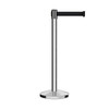 Montour Line 11' Chrome Crowd Control Retractable Belt Barrier Black Belt