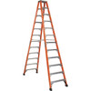 Louisville Ladder Fm1400hd 12 Ft. 375 Lb. Fiberglass 11-Step Twin Step Ladder