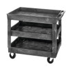 Quantum Storage Systems 3-Shelf Polymer Mobile Cart, 35" X 23", Gray