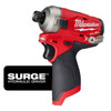 Milwaukee M12 Fuel Surge 12v Lithium-Ion 1/4 In. Hex Brushless Cordless Impact Driver, Tool Only