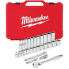 Milwaukee 3/8in. Drive SAE 6-Point 28-Piece Ratchet And Socket Set