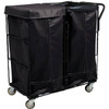 Royal Basket Trucks 11 Bushel 2-Compartment Collection Cart (Black)