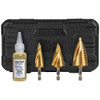 Klein Tools Step Bit Kit, Spiral Double-Fluted, Vaco, 3-Piece