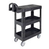 Rubbermaid Commercial Brute 3-Shelf Ergo Handle Small Utility Cart (Black)