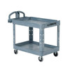 Rubbermaid Commercial BRUTE Medium Utility Cart With Ergo Handle, Heavy Duty, Lipped Shelves, 500 Lb Capacity, Gray