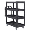 Rubbermaid Commercial BRUTE Large Utility Cart With Ergo Handle, Heavy Duty, Lipped Shelves, 700 Lb Capacity, Black