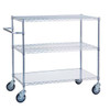 R&B Wire Products Triple Shelf Utility Cart W/ Solid Bottom 18"X 48"