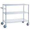 R&B Wire Products Triple Shelf Utility Cart W/ Solid Bottom 24"X 48"