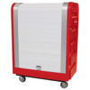 Royal Basket Trucks Tambour Poly Truck 48cf Red 2 Fixed, 2 Swivel