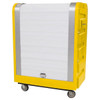 Royal Basket Trucks Tambour Poly Truck 48cf Yellow 2 Fixed, 2 Swivel