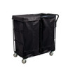 Royal Basket Trucks Linen Cart 41cf Black 2 Fixed, 2 Swivel