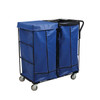 Royal Basket Trucks Linen Cart 41cf Blue 2 Fixed, 2 Swivel