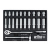 Wiha 24 Piece 3/8" Drive Professional Standard And Deep Socket Tray Set - Metric