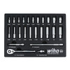Wiha 25 Piece 1/4" Drive Professional Standard And Deep Socket Tray Set - SAE