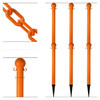 Mr. Chain Safety Orange Ground Poles Chain Kit Package Of 6