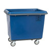 R&b Wire Products 14 Bushel Poly Cube Truck W/ Bumper, Steel Base, All Swivel Casters, Blue