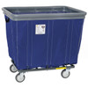 R&b Wire Products 20 Bushel Vinyl Basket Truck W/ Bumper, Steel Base, All Swivel Casters, Navy
