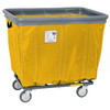 R&b Wire Products 20 Bushel Vinyl Basket Truck W/ Bumper, Steel Base, All Swivel Casters, Yellow