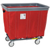 R&b Wire Products 6 Bushel Vinyl Basket Truck W/ Bumper, Steel Base, All Swivel Casters, Red