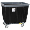 R&b Wire Products 12 Bushel Vinyl Basket Truck W/ Bumper, Steel Base, All Swivel Casters, Black