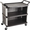 Rubbermaid Commercial Utility Cart With Enclosed End Panels On 3 Sides (Black)