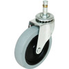 Shepherd 3" Gray Non-Marking Rubber Swivel Caster - Friction Ring Stem