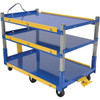 Vestil Blue Adjustable Ergo Cart 36 X 60" With Glass-Filled Nylon Wheels